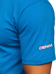 Γαλάζιο ανδρικό βαμβακερό t-shirt Bolf 14731