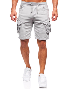 Γκρι κοντά σορτς υφασμάτινα cargo ανδρικά Bolf 384K