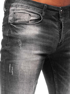 Μαύρο ανδρικό τζιν παντελόνι regular fit Bolf MP002N