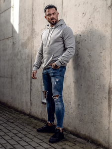 Bluza męska z kapturem camelowa kangurka Denley 2009