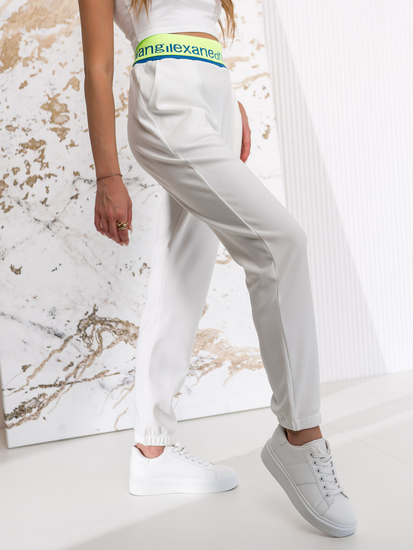 Λευκό γυναικείο αθλητικό παντελόνι Bolf H1007A1