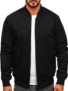 Μαύρο αναστρέψιμο ανδρικό transitional bomber jacket Bolf 84M3005