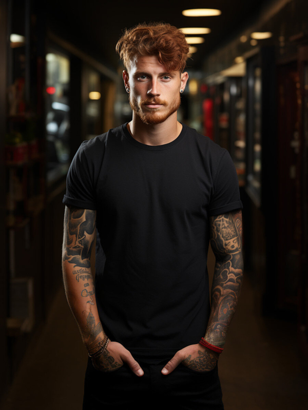 Ανδρικό μακρύ μπλουζάκι Βασικός Μαύρος Bolf 14290A2