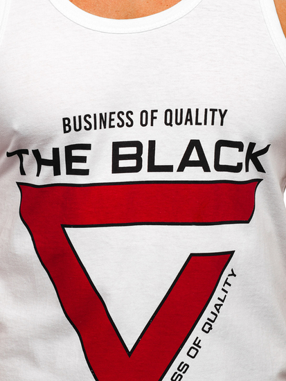 Λευκο μπλουζακι tank top τυπου μποξερ με σταμπα Bolf 14833