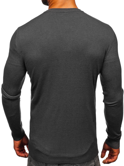 Ανδρική ζακέτα με φερμουάρ σε χρώμα του ανθρακίτη Bolf MM6006