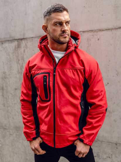 Κόκκινο ανδρικό softshell μπουφάν Bolf T019A