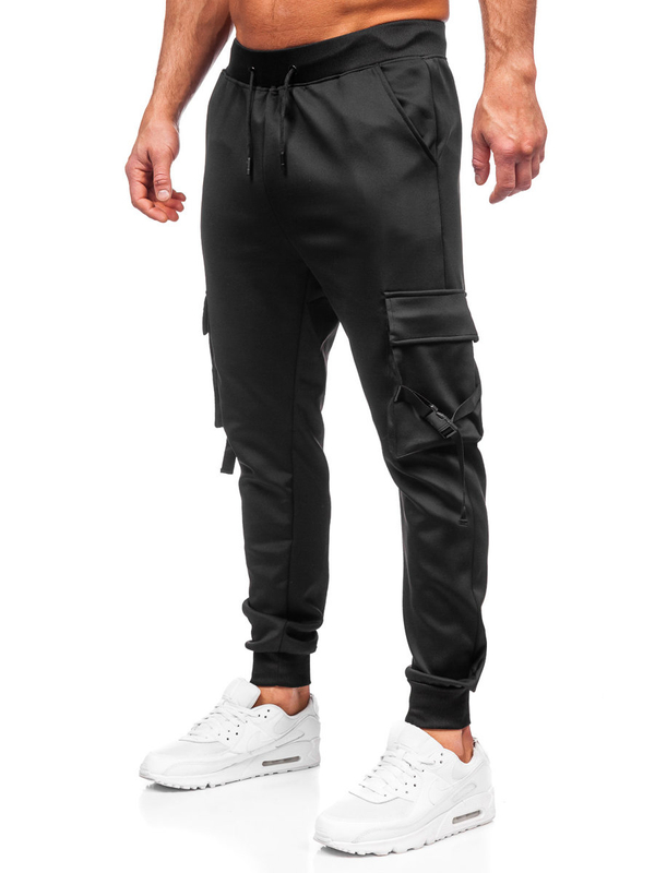 Μαύρο combat παντελόνι ανδρικό joggers φόρμα παντελόνι Bolf 8K1118