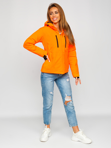 Πορτοκαλί γυναικείο αθλητικό χειμωνιάτικο μπουφάν Bolf HH012A