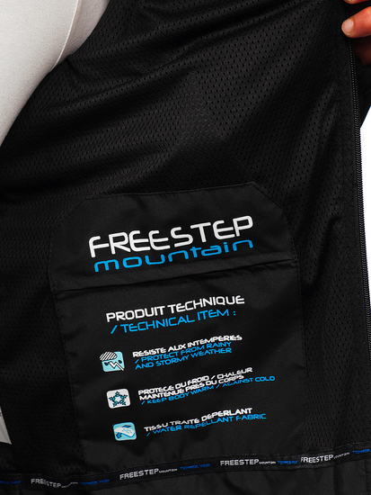 Μαυρο-μπλε μουφαν ανδρικο softshell Bolf WX062