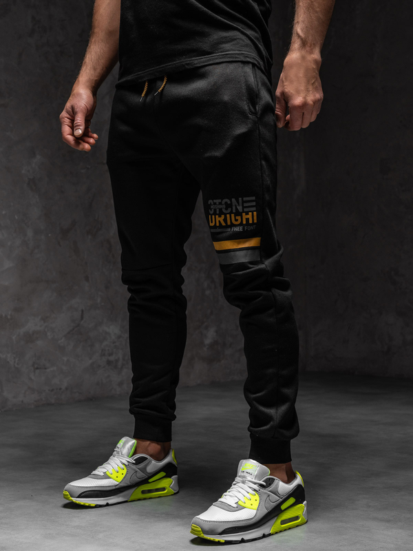 Μαύρο παντελόνι φόρμας ανδρικό Bolf AM108A1