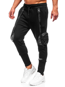 Μαύρο combat παντελόνι ανδρικό joggers φούτερ Bolf 6583