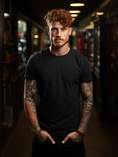 Ανδρικό μακρύ μπλουζάκι Βασικός Μαύρος Bolf 14290A2