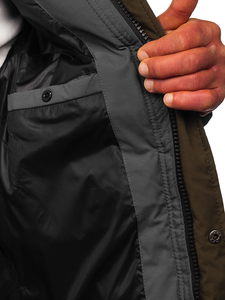 Μπλε μαρέν καπιτονέ μπουφάν ανδρικό χειμερινό παρκά Bolf 7330