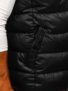 Μαυρο γιλεκο ανδρικο με κουκουλα Bolf 2909