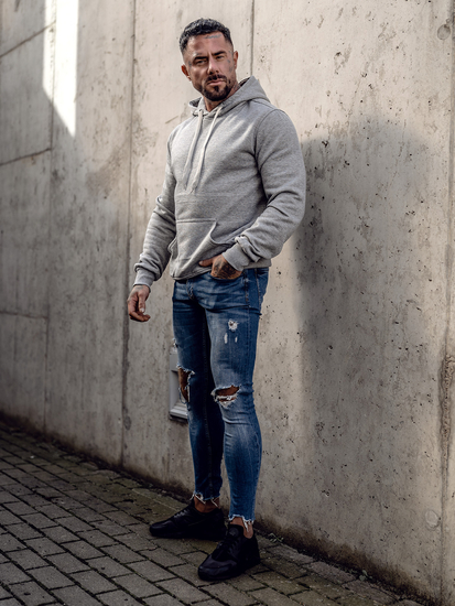 Bluza męska z kapturem camelowa kangurka Denley 2009