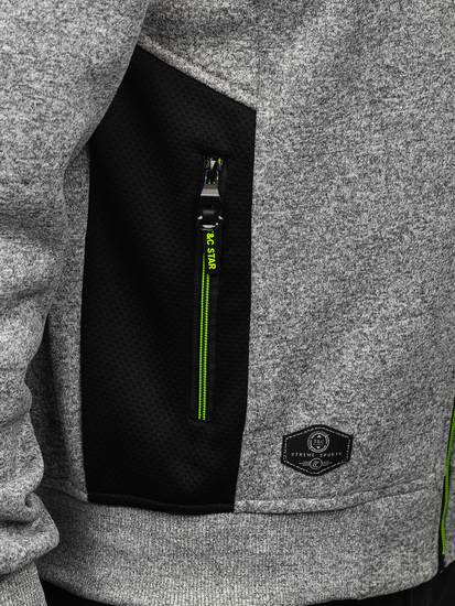 Γκρι ανδρική ζακέτα-μπουφάν με όρθιο γιακά Bolf TC1232