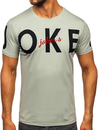 Γκρι ανδρικό t-shirt με στάμπα Bolf M195