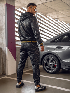 Μαύρη ανδρική φόρμα με κουκούλα Bolf 3A161A