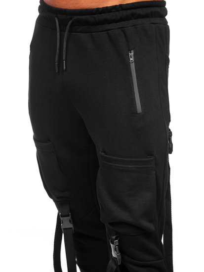 Μαύρο combat παντελόνι ανδρικό joggers φούτερ Bolf 6581
