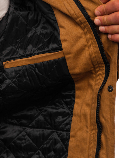 Καμηλο βαμβακερο μπουφαν ανδρικο μεταβατικο Bolf 10290