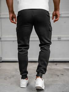 Μαύρο combat παντελόνι ανδρικό joggers φούτερ Bolf JX8709