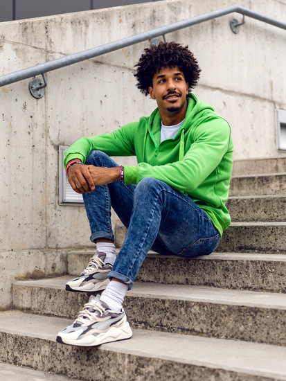 Φουτερ ανδρικο με κουκουλα ανοιχτο μπλε Bolf 2008