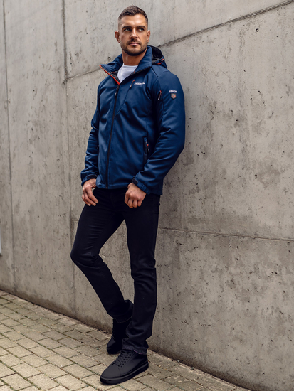 Σκούρο μπλε ανδρικό softshell μπουφάν Bolf BK122A