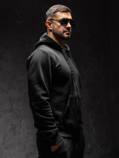 Μαυρο  Φουτερ ανδρικο με κουκουλα Bolf 2008