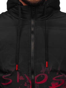 Κόκκινο ανδρικό χειμερινό καπιτονέ μπουφάν Bolf 27M8102