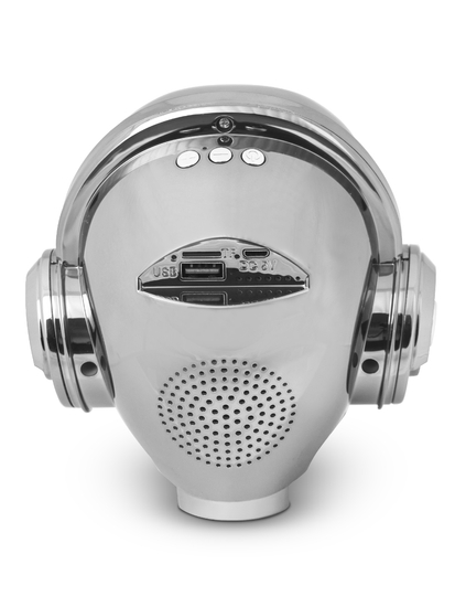 Ασημί ηχείο bluetooth κρανίο E80