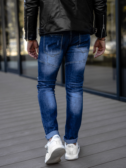 Μπλε ανδρικό τζιν παντελόνι regular fit Bolf MP0050B