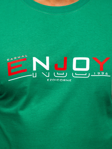 Πράσινο ανδρικό βαμβακερό t-shirt Bolf 14739