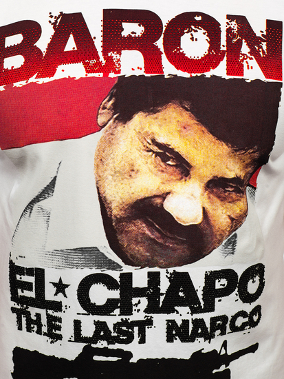 Λευκο T-shirt ανδρικο με εφαρμογες Bolf 192378