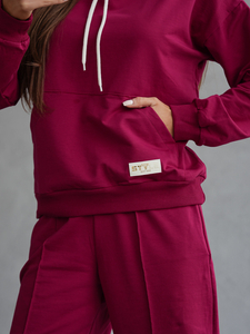 Γυναικεία αθλητική στολή 2 τεμαχίων Κόκκινο κρασί Bolf 82162