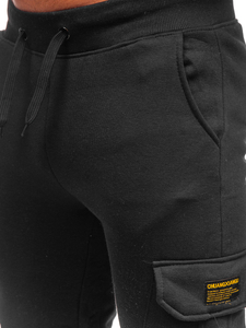 Μαύρο combat παντελόνι ανδρικό joggers φούτερ Bolf JX8709