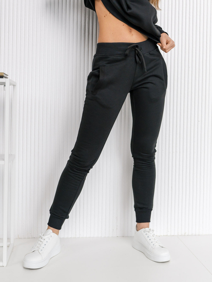 Μαύρο γυναικείο φούτερ με κουκούλα Bolf 20382