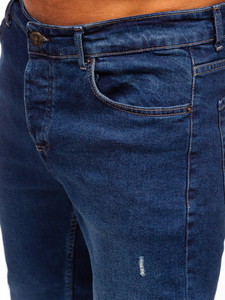 Σκούρο μπλε ανδρικό τζιν παντελόνι slim fit Bolf 6561
