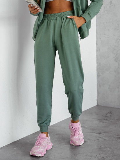 Γυναικεία αθλητική φόρμα 2 τεμαχίων με κουκούλα Khaki Bolf 821110