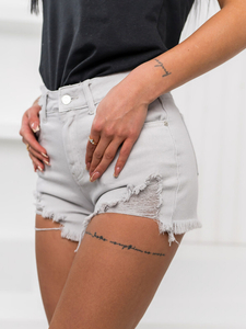 Γκρι γυναικείο κοντό τζιν σορτς Bolf A63A