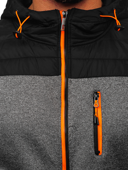 Μαύρο καπιτονέ ανδρικό μεταβατικό μπουφάν Bolf 8M902