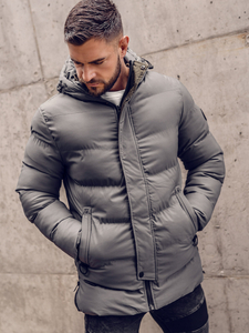 Μπλε μαρέν καπιτονέ μπουφάν ανδρικό χειμερινό παρκά Bolf 7330