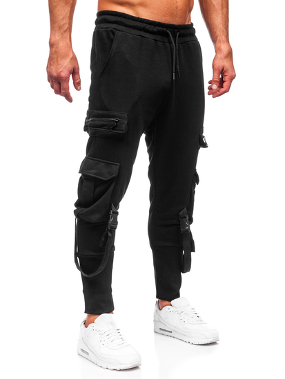Μαύρο combat παντελόνι ανδρικό joggers φούτερ Bolf 6582