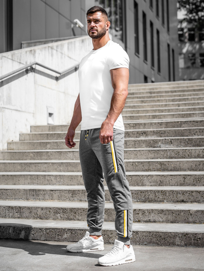 Ανθρακί ανδρικά αθλητικά παντελόνια φόρμας Bolf K10336A