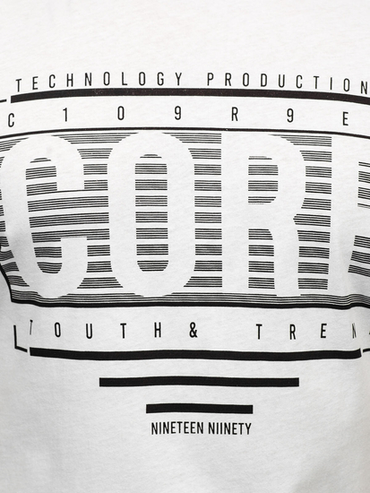 λευκο T-shirt ανδρικο με εκτυπωση Bolf SS11071