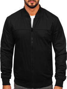 Μαύρο αναστρέψιμο ανδρικό transitional bomber jacket Bolf 84M3005