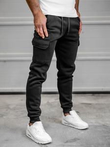 Μαύρο combat παντελόνι ανδρικό joggers φούτερ Bolf JX8709