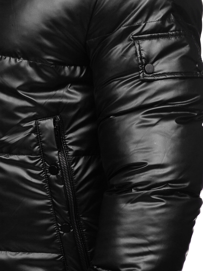 Μαύρο καπιτονέ ανδρικό χειμερινό μπουφάν αθλητικό Bolf EX2125