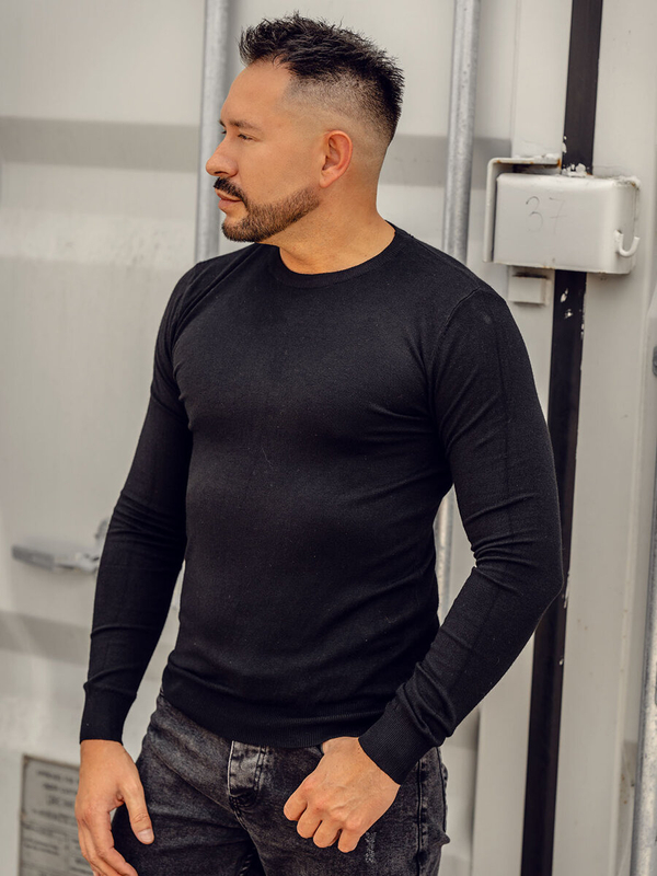 Μαύρο ανδρικό πουλόβερ Bolf MMB602A