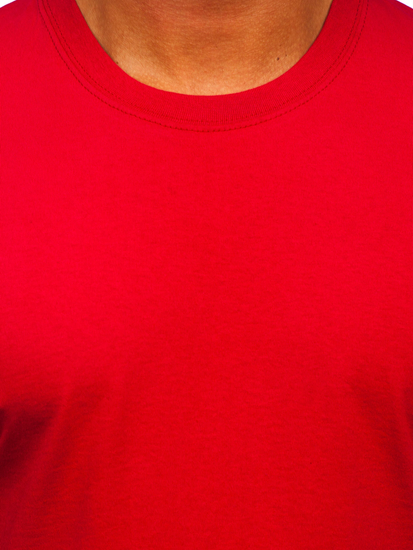 Κόκκινο βαμβακερό ανδρικό t-shirt χωρίς στάμπα Bolf B459