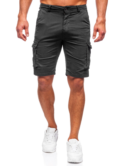 Μαύρα κοντά ανδρικά σορτς cargo Bolf XX160086